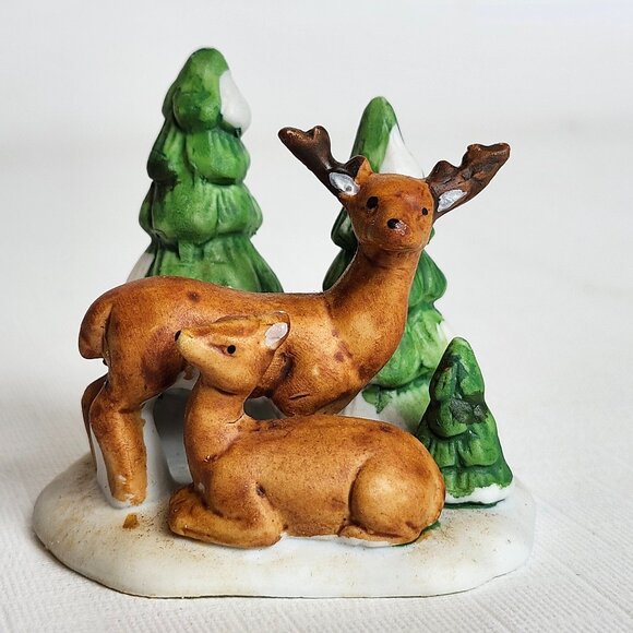 VINTAGE Lemax Village Collection 1991 Resting Deer Porcelain - Picture 2 of 9